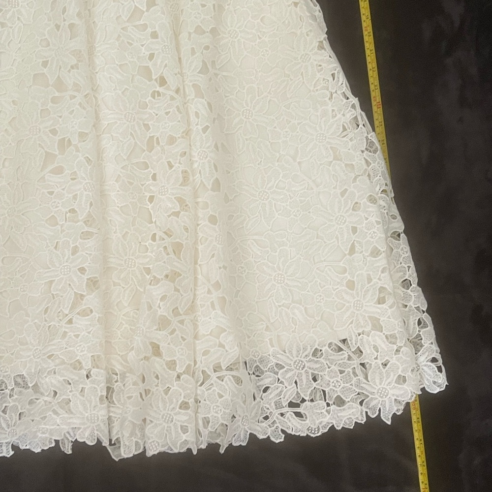 Spectacular David's Bridal Ivory Floral Lace Gown - Picture 14 of 16